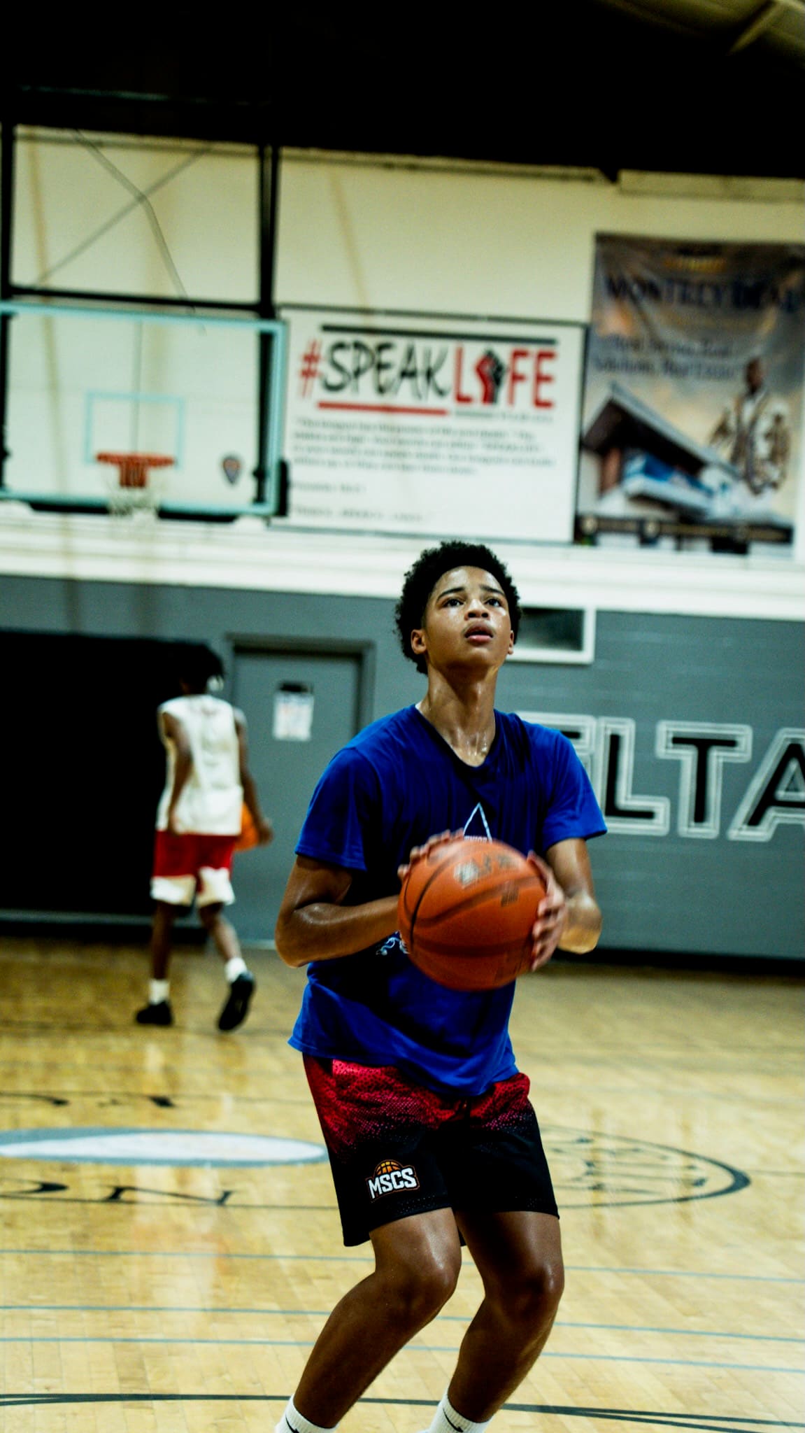 Blueprint Built Basketball athlete in shooting form during training